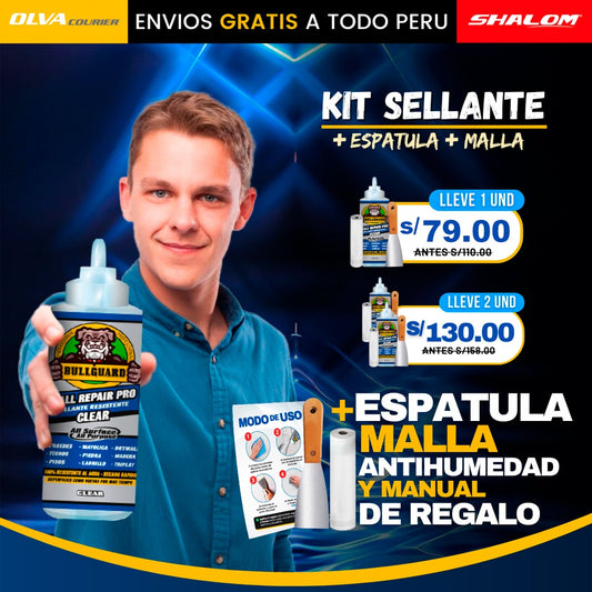 KIT SELLANTE REPARADOR + ESPATULA + MALLA L6